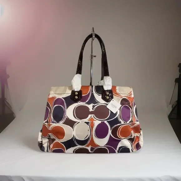 NWT Rare Coach F20113 Scarf Print Satchel & F62058 Coin Purse Set - Picture 13 of 14